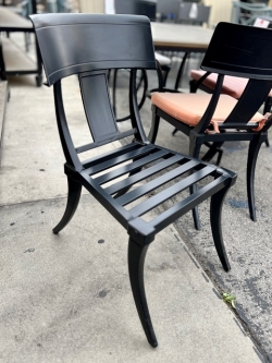 Klismos Style Outdoor Dining Chairs.